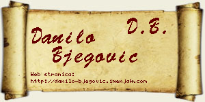 Danilo Bjegović vizit kartica